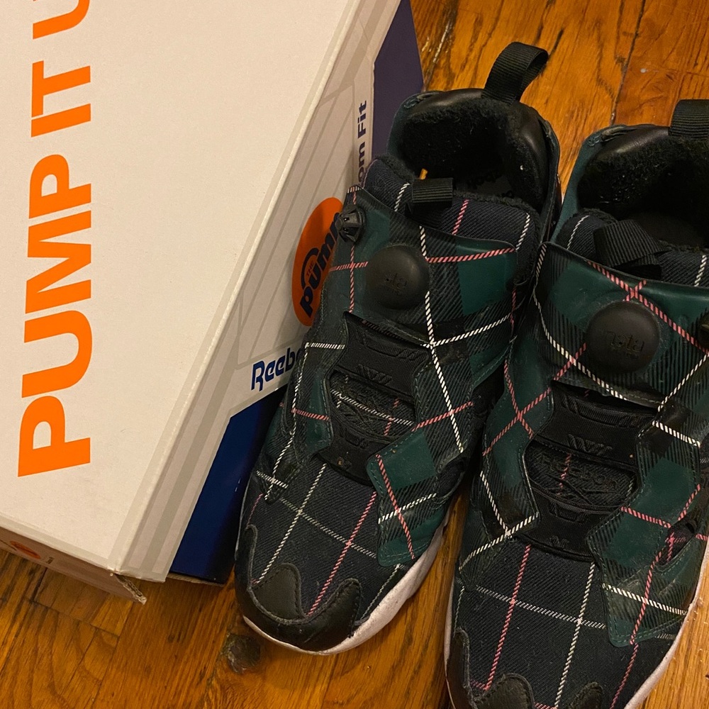 Size 7.5 (men) - Reebok Instapump Fury OG x Opening Ceremony Green Plaid 2020